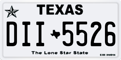 TX license plate DII5526