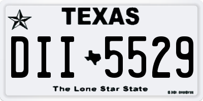 TX license plate DII5529