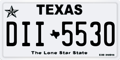 TX license plate DII5530