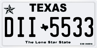 TX license plate DII5533