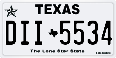 TX license plate DII5534