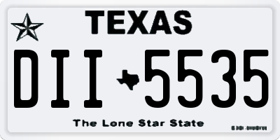 TX license plate DII5535