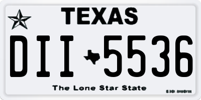 TX license plate DII5536