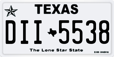 TX license plate DII5538