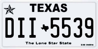 TX license plate DII5539