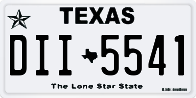 TX license plate DII5541
