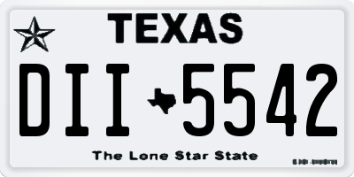 TX license plate DII5542