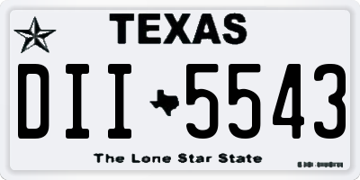 TX license plate DII5543