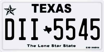 TX license plate DII5545