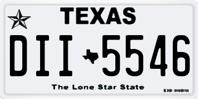 TX license plate DII5546