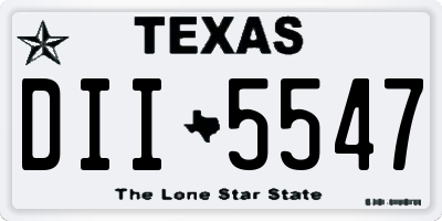 TX license plate DII5547