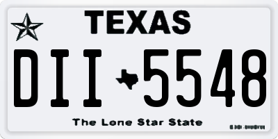 TX license plate DII5548