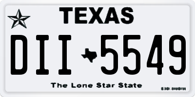 TX license plate DII5549