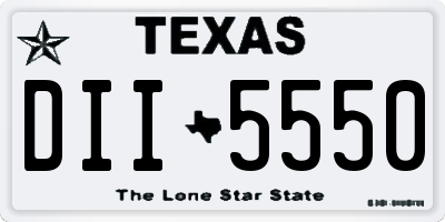 TX license plate DII5550