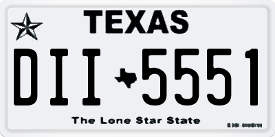 TX license plate DII5551