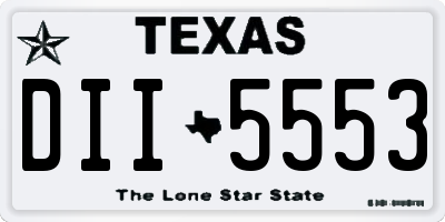 TX license plate DII5553