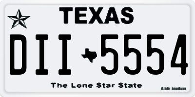 TX license plate DII5554