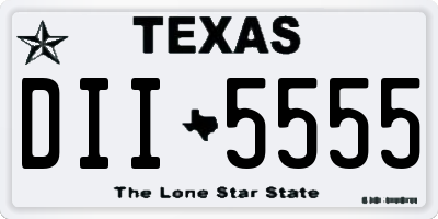 TX license plate DII5555