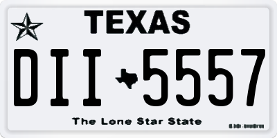 TX license plate DII5557