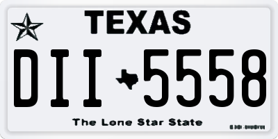 TX license plate DII5558