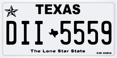 TX license plate DII5559