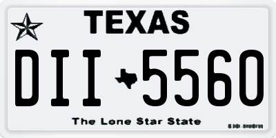 TX license plate DII5560