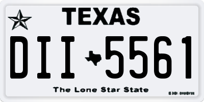 TX license plate DII5561