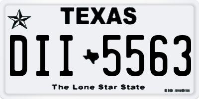 TX license plate DII5563