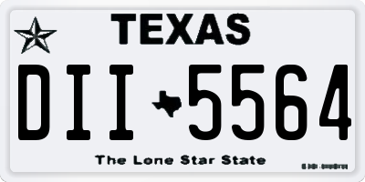 TX license plate DII5564