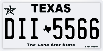 TX license plate DII5566