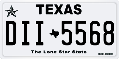TX license plate DII5568