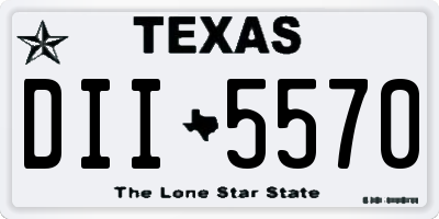 TX license plate DII5570