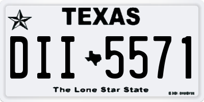 TX license plate DII5571