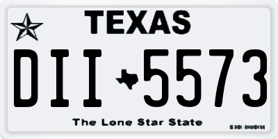 TX license plate DII5573