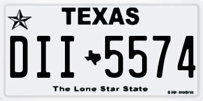 TX license plate DII5574