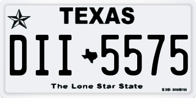 TX license plate DII5575