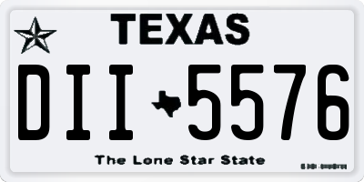 TX license plate DII5576
