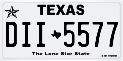 TX license plate DII5577