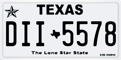 TX license plate DII5578