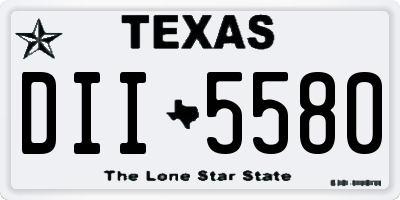 TX license plate DII5580