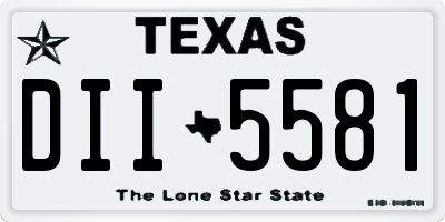 TX license plate DII5581