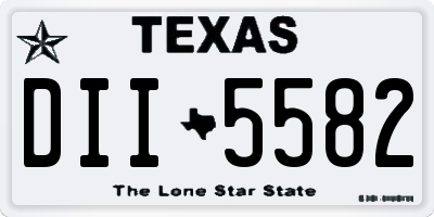 TX license plate DII5582
