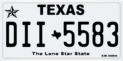TX license plate DII5583