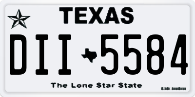 TX license plate DII5584