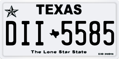 TX license plate DII5585