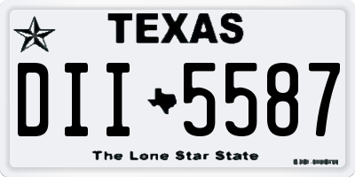 TX license plate DII5587