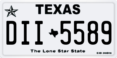 TX license plate DII5589