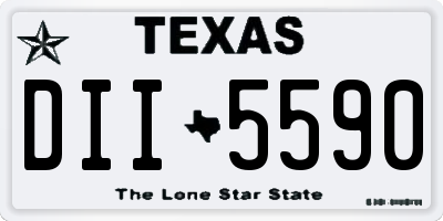 TX license plate DII5590