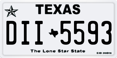 TX license plate DII5593