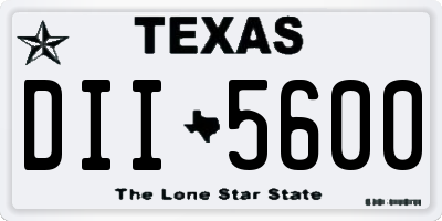 TX license plate DII5600